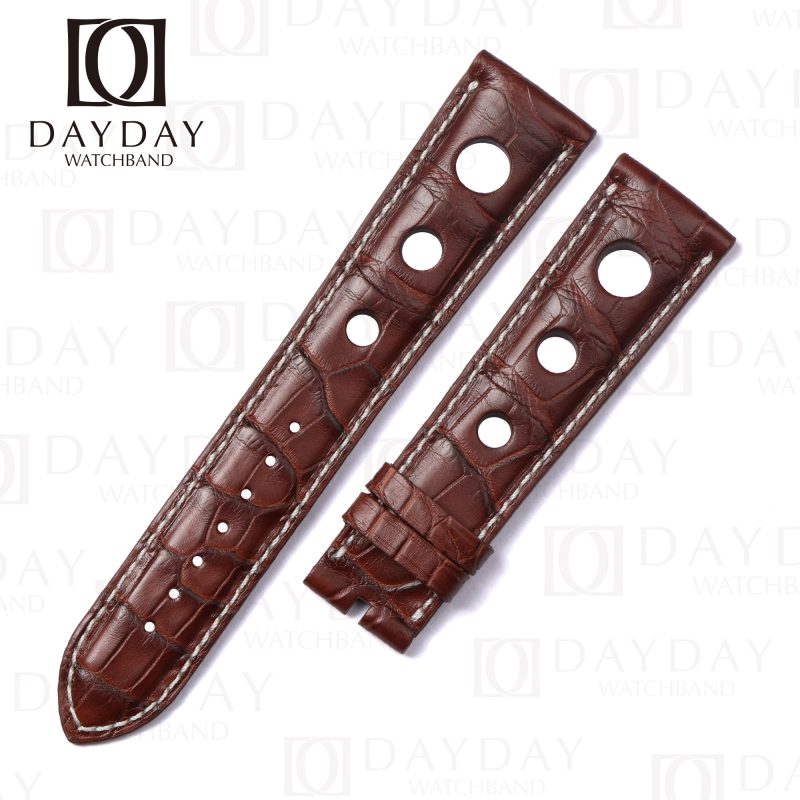 Buy Custom handmade brown alligator leather watch strap tire watch bands replacement for Chopard 1000 Miglia, Mille Miglia