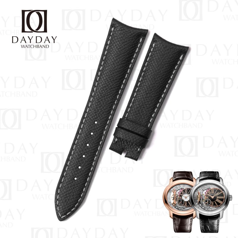 Buy black calf epsom leather watch belt band straps replacement for Audemars Piguet AP Millenary 4101, Oval Shape,Maserati Anniversary 90, Quad