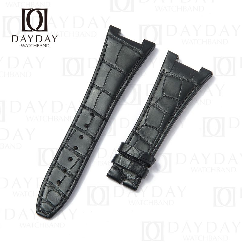 Buy custom black alligator leather watch belt braclet replacement for IWC Big Ingenieur Iw500501, Iw378403, Iw378406