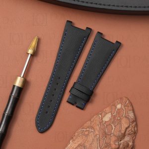 Buy custom handmade black canvas fabric watch strap band replacement for Girard Perregaux Laureato Automatic Blue Green 38mm 41mm 42mm for sale (1)