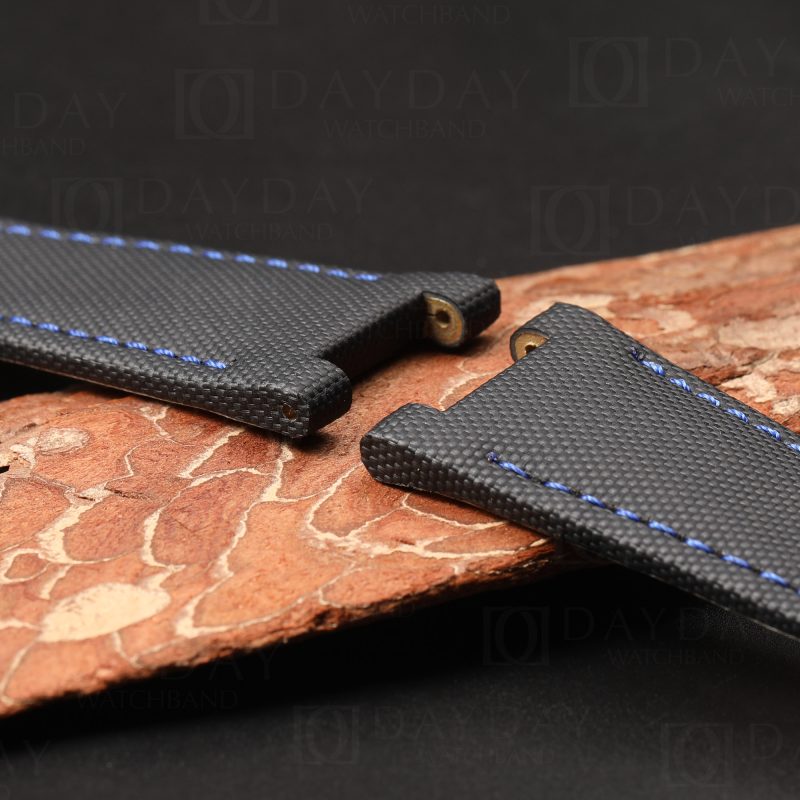 Buy custom handmade black canvas fabric watch strap band replacement for Girard Perregaux Laureato Automatic Blue Green 38mm 41mm 42mm for sale (4)