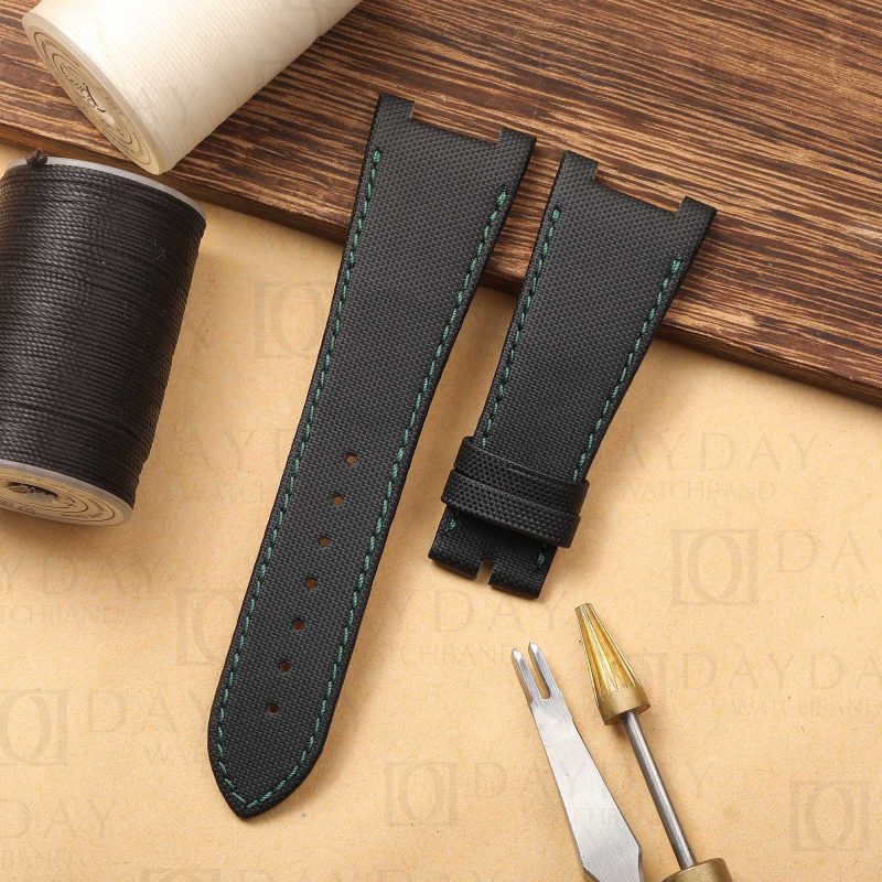 Buy handmade custom black canvas fabric watch strap band replacement for Girard Perregaux Laureato Automatic Blue Green 38mm 41mm 42mm for sale