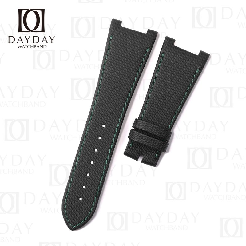 Buy handmade custom black canvas fabric watch strap band replacement for Girard Perregaux Laureato Automatic Blue Gren 38mm 41mm 42mm for sale (2)