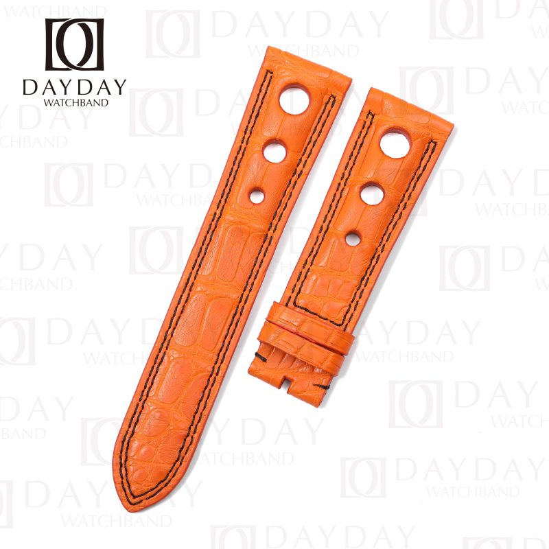 Buy handmade orange alligator leather watch strap tire watch bands replacement for Chopard 1000 Miglia, Mille Miglia (2)