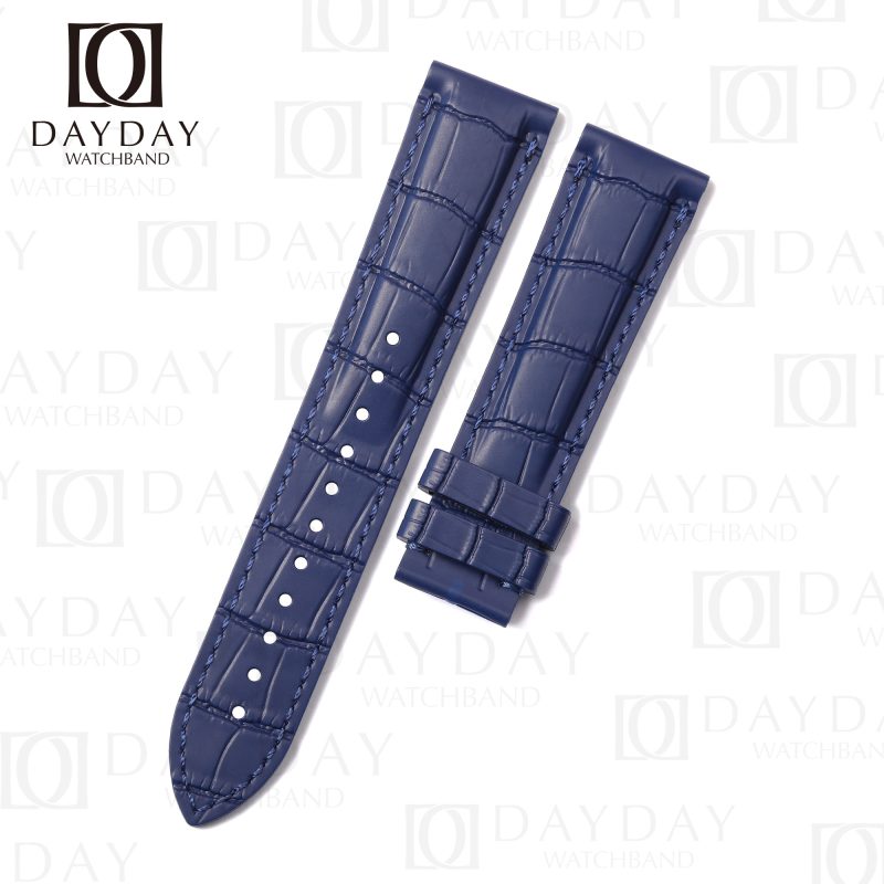 Crocodile pattern rubber silicone blue strap band belt for Rolex, Omega, Panerai, Tudor, Patek Philippe, Tudor, TAG Heuer, Grand Seiko, Audemars Piguet, Breitling