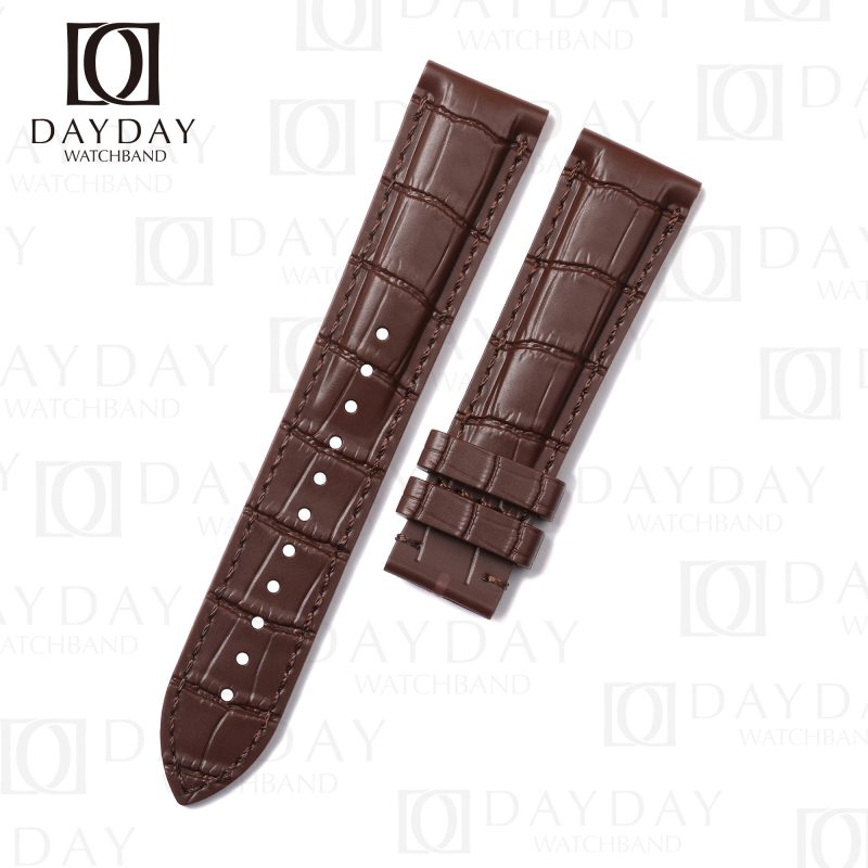 Crocodile pattern rubber silicone brown strap band belt for Rolex, Omega, Panerai, Tudor, Patek Philippe, Tudor, TAG Heuer, Grand Seiko, Audemars Piguet, Breitling