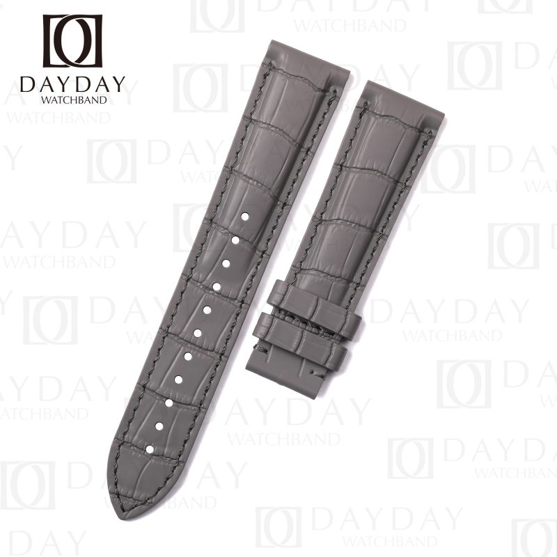 Crocodile pattern rubber silicone grey strap band belt for Rolex, Omega, Panerai, Tudor, Patek Philippe, Tudor, TAG Heuer, Grand Seiko, Audemars Piguet, Breitling