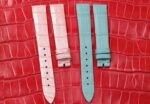 Custom ice blue pink flat crocodile leather watch strap braclet replacement for Franck Muller Cintree Curvex Color Dreams, Long Island, Geneve, Casablanca for sale