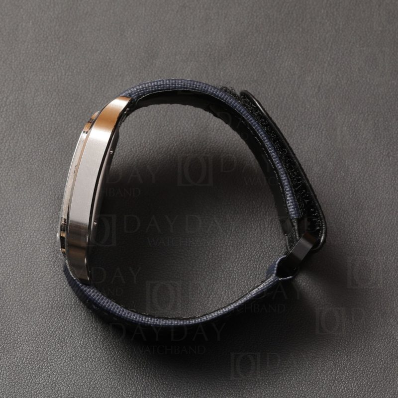 Daydaywatchband blue canvas velcro interchangeable strap band replacement on wrist for Santos de Cartier Medium Large XL (2)