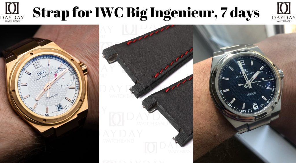 Daydaywatchband handmade custom Leather watch Strap band replacement for IWC Big Ingenieur 500503, 7 days, Ingenieur AMG,  IW322703 for sale aftermarket