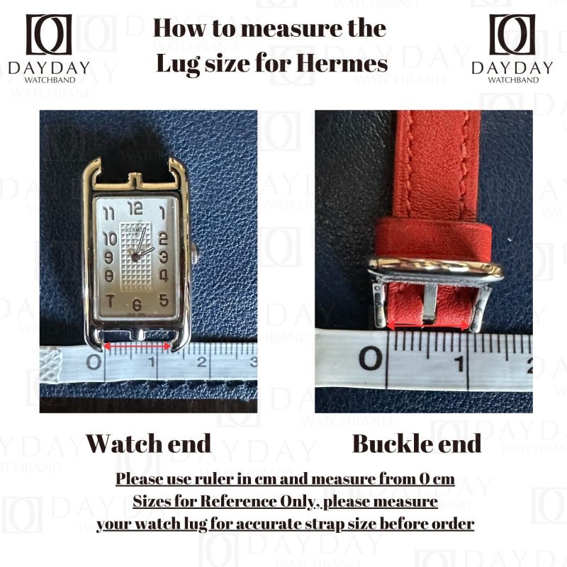 Daydaywatchband how to measure watch strap lug size for Hermes Cape Cod watch guide