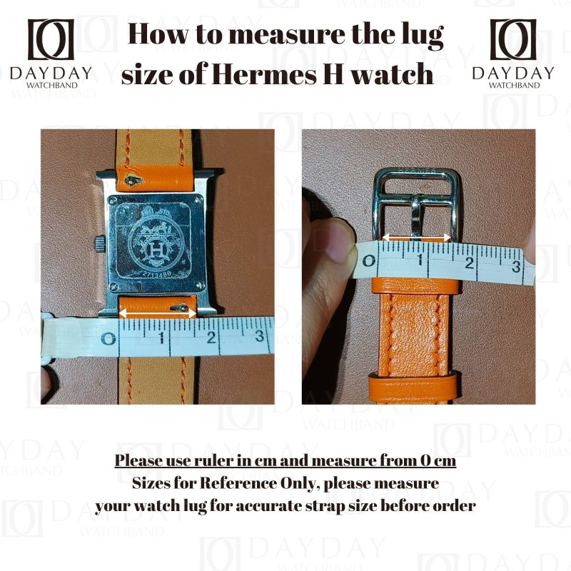 Daydaywatchband how to measure watch strap lug size for Hermes Heure H watch guide