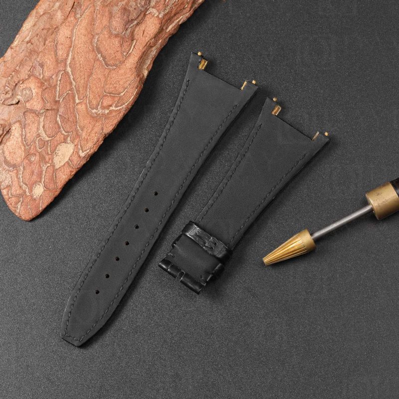 Shop black Custom alligator leather watch bands strap replacement for IWC Big Ingenieur Iw500501, Iw378403, Iw378406 (4)