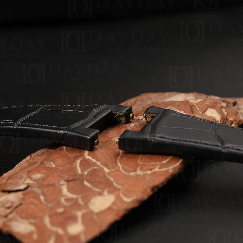 Shop black Custom alligator leather watch bands strap replacement for IWC Big Ingenieur Iw500501, Iw378403, Iw378406 (5)