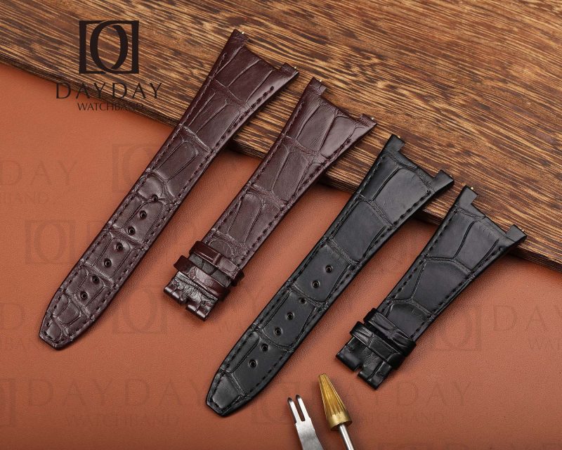 Shop black brown custom alligator leather watch bands strap replacement for IWC Big Ingenieur Iw500501, Iw378403, Iw378406