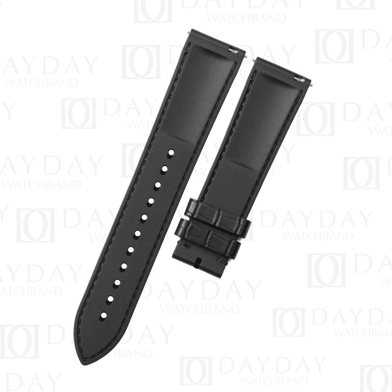 alligator pattern rubber silicone black strap band belt for Rolex, Omega, Panerai, Tudor, Patek Philippe, Tudor, TAG Heuer, Grand Seiko, Audemars Piguet, Breitling