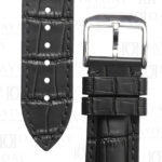 alligator pattern rubber silicone black strap band belt with pin buckle for Rolex, Omega, Panerai, Tudor, Patek Philippe, Tudor, Grand Seiko, Breitling