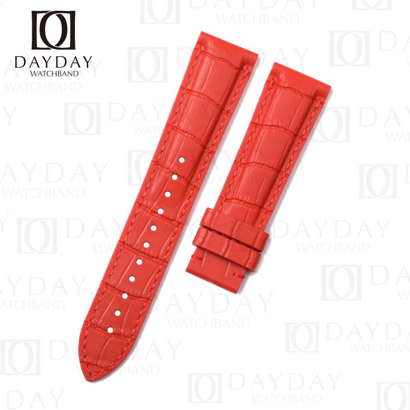 alligator pattern rubber silicone red strap band belt for Rolex, Omega, Panerai, Tudor, Patek Philippe, Tudor, TAG Heuer, Grand Seiko, Audemars Piguet, Breitling