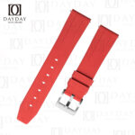 Best red FKM rubber watch strap band replacement with pin buckle for Rolex Omega Seamaster Tissot, Breitling Tag Heuer Panerai Longines Seiko Tudor for sale