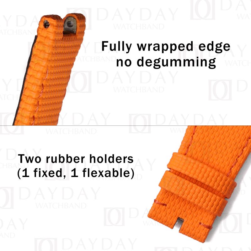 Buy custom orange Patek Philippe Nautilus silicone rubber watch strap band replacement for Patek Philippe PP Nautilus 5711, 5712, 5726, 5167 (2)