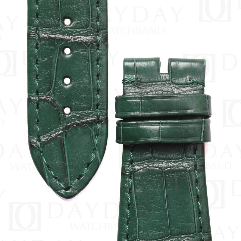 Custom green alligator leather watch strap belt replacement band for Girard Perregaux GP Laureato 38mm 42mm green blue Aston Martin Copper