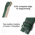 Custom green alligator leather watch strap replacement band for Girard Perregaux GP Laureato 38mm 42mm green blue Aston Martin Copper