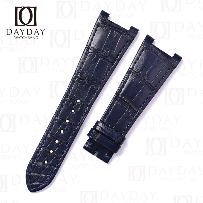 Dark Blue Alligator leather watch straps band replacement for Girard Perregaux GP Laureato 38mm 42mm green blue Aston Martin Copper