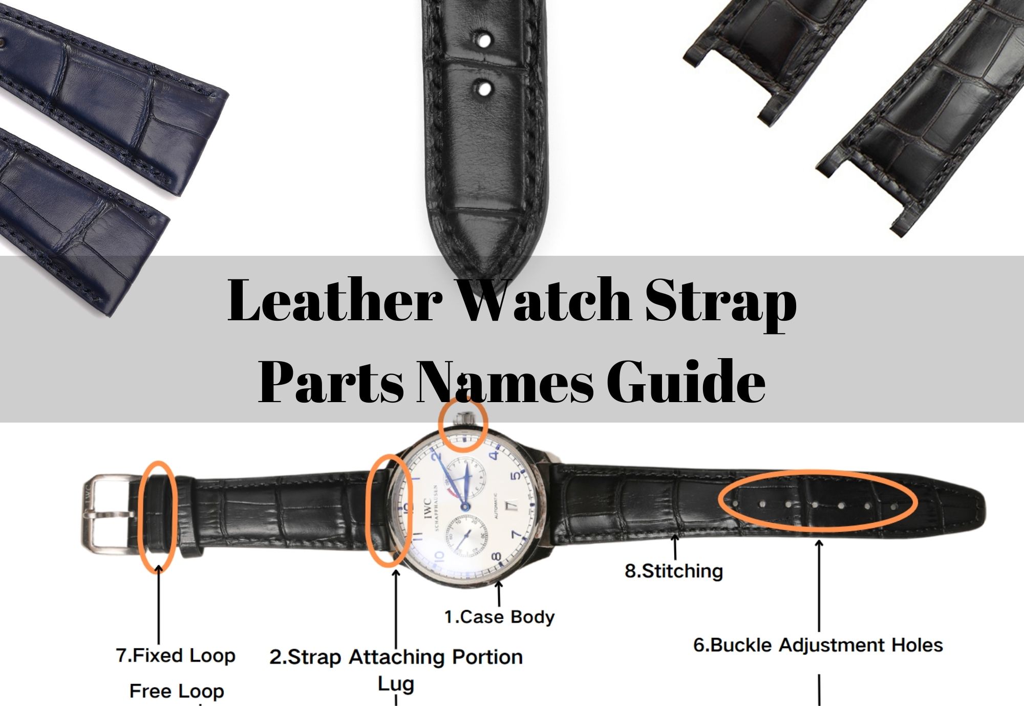 Daydaywatchband handmade components Leather wrist Watch Strap band replacement Parts Names Guide