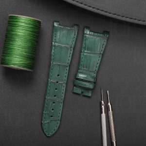 Green Alligator leather watch straps band replacement for Girard Perregaux GP Laureato 38mm 42mm green blue Aston Martin Copper Infinity