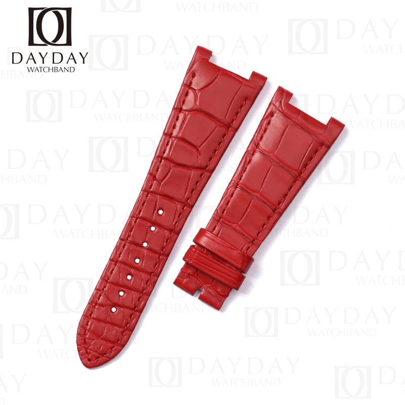 Red Alligator leather watch straps band replacement for Girard Perregaux GP Laureato 38mm 42mm green blue Aston Martin Copper