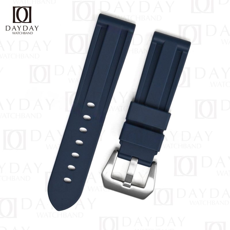 dark blue fkm rubber watch strap watch bands replacement with buckle 22mm 24mm for Panerailuminor Panerai Luminor GMT 40mm 42mm 44mm men’s watch