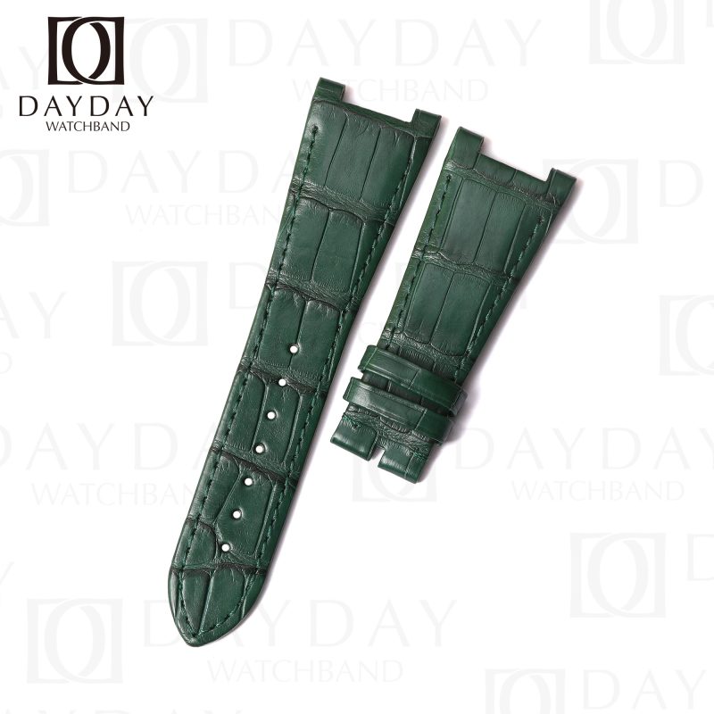 green Alligator leather watch straps band replacement for Girard Perregaux GP Laureato 38mm 42mm green blue Aston Martin Copper