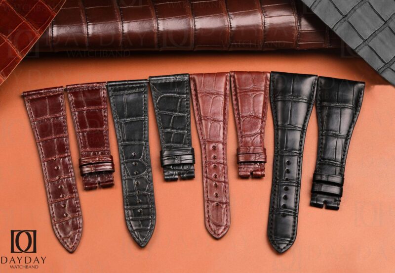 Custom black brown alligator crocodile leather strap band watchband belt replacement from Daydaywatchband