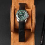 Custom black canvas nylon fabric curved end velcro watch strap band replacement for Rolex Sub Submariner Date Green Oyster Perpetual 40mm 41mm