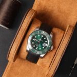 Custom canvas nylon fabric curved end velcro watch strap band replacement for Rolex Sub Submariner Date Green Oyster Perpetual Hulk Kermit 16610 41