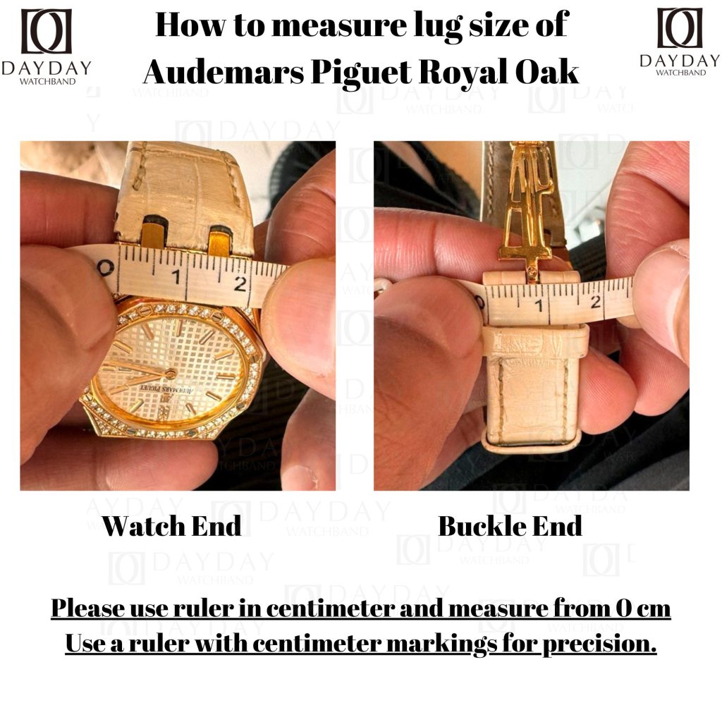 How to measure watch strap lug size for Audemars Piguet Royal Oak daydaywatchband