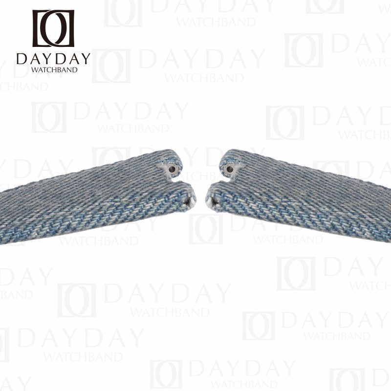 Custom blue denim fabric leather watch strap belt replacement for Patek Philippe Nautilus PP 5711 5712 (2)