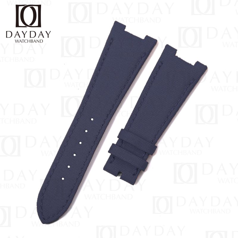 Handmade custom blue canvas nylon fabric watch strap replacement for Patek Philippe PP Nautilus 5711 5712