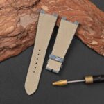 Itlian calfskin lining blue denim fabric leather watch strap band replacement for Patek Philippe Nautilus 5711 5712 (2)