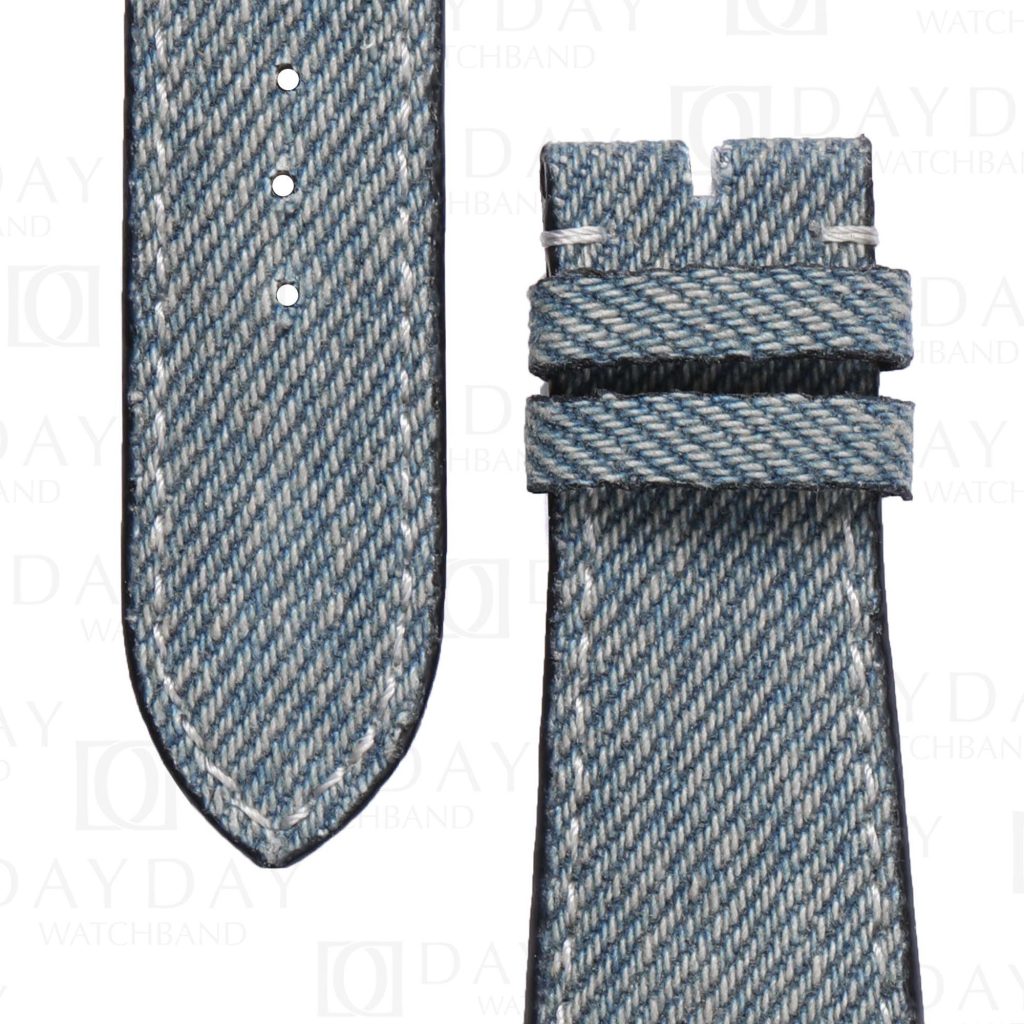 blue denim fabric leather watch strap wrist band replacement for Patek Philippe Nautilus 5711 5712