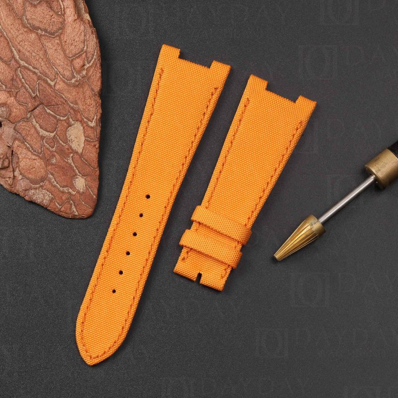 daydaywatchband orange canvas watch band strap replacement for patek philippe nautilus 5711 5712 men ladies watch (2)