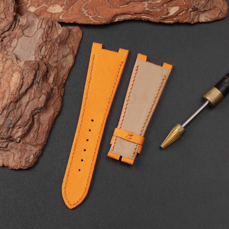 handmade orange nylon watch strap band replacement for patek philippe nautilus 5711 5712