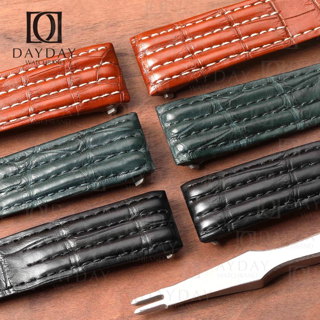 daydaywatchband handmade custom alligator leather watch strap band replacement for Cartier Roadster