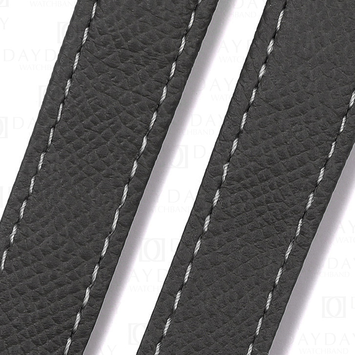Black epsom leather watch strap band replacement for cartier santos galbee