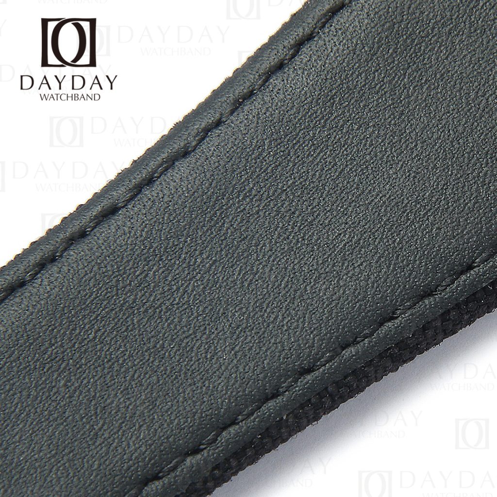 Black calfskin lining Velcro watch band for Audemars Piguet Royal Oak Offshore