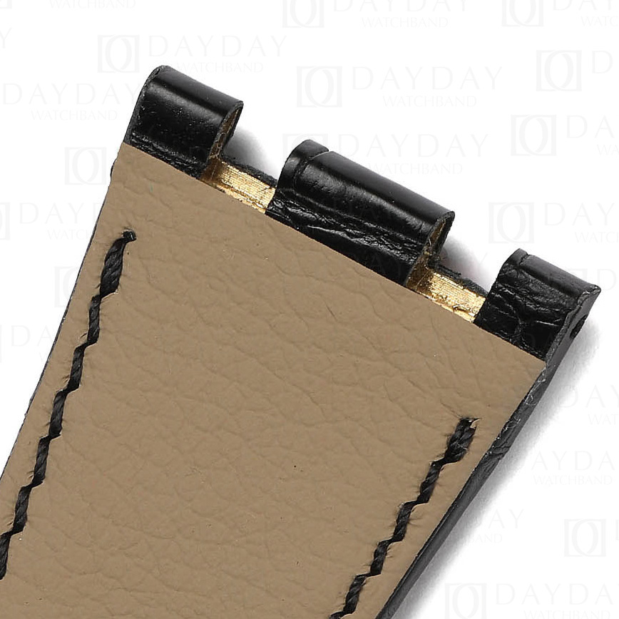 Original metal adapter alligator leather strap band replacement for Audemars Piguet Royal Oak Offshore_副本