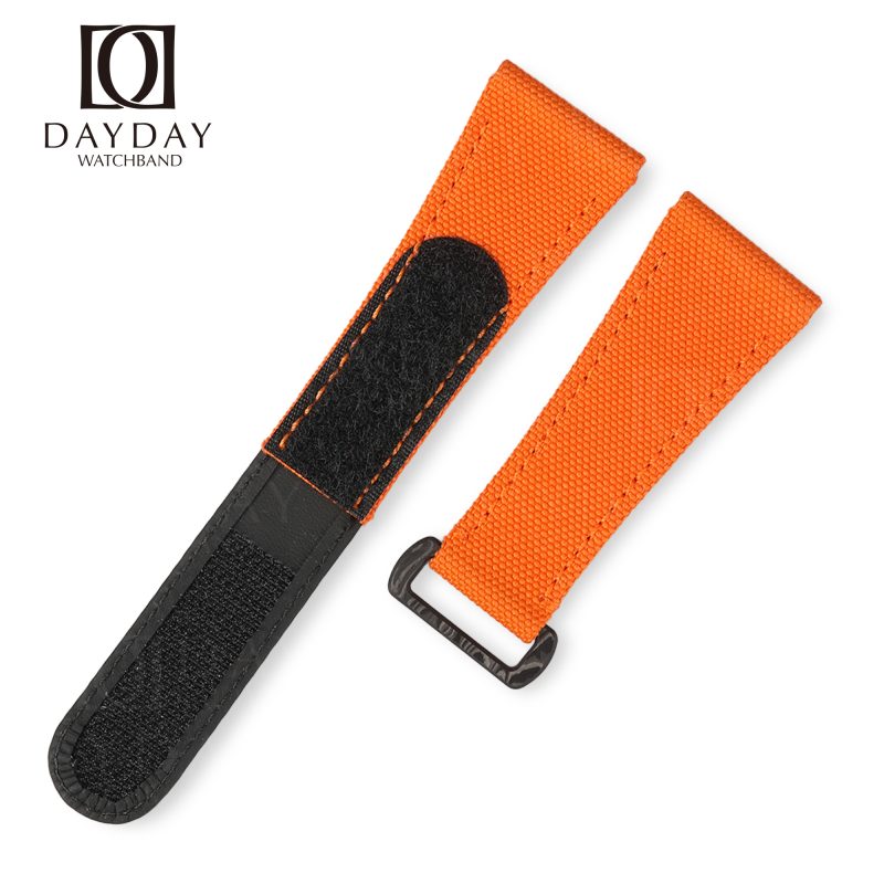 22mm 24mm 26mm Orange canvas nylon velcro dive strap replacement for Panerai Luminor Radiomir