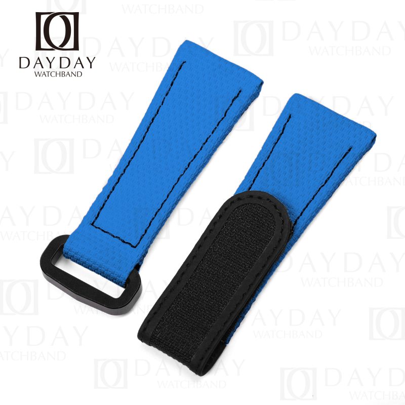Blue rubber dive velcro watch bands replacement for Panerai Luminor Luminor Due Radiomir 22mm 24mm 26mm