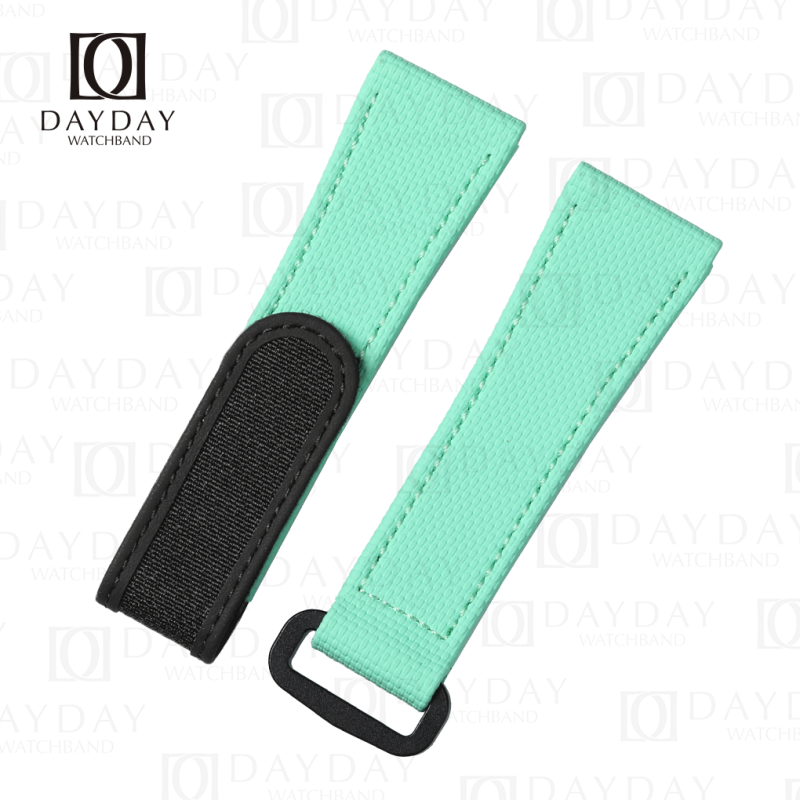 Custom Tiffany blue rubber dive velcro watch strap replacement for Panerai Luminor Luminor Due Radiomir 22mm 24mm 26mm