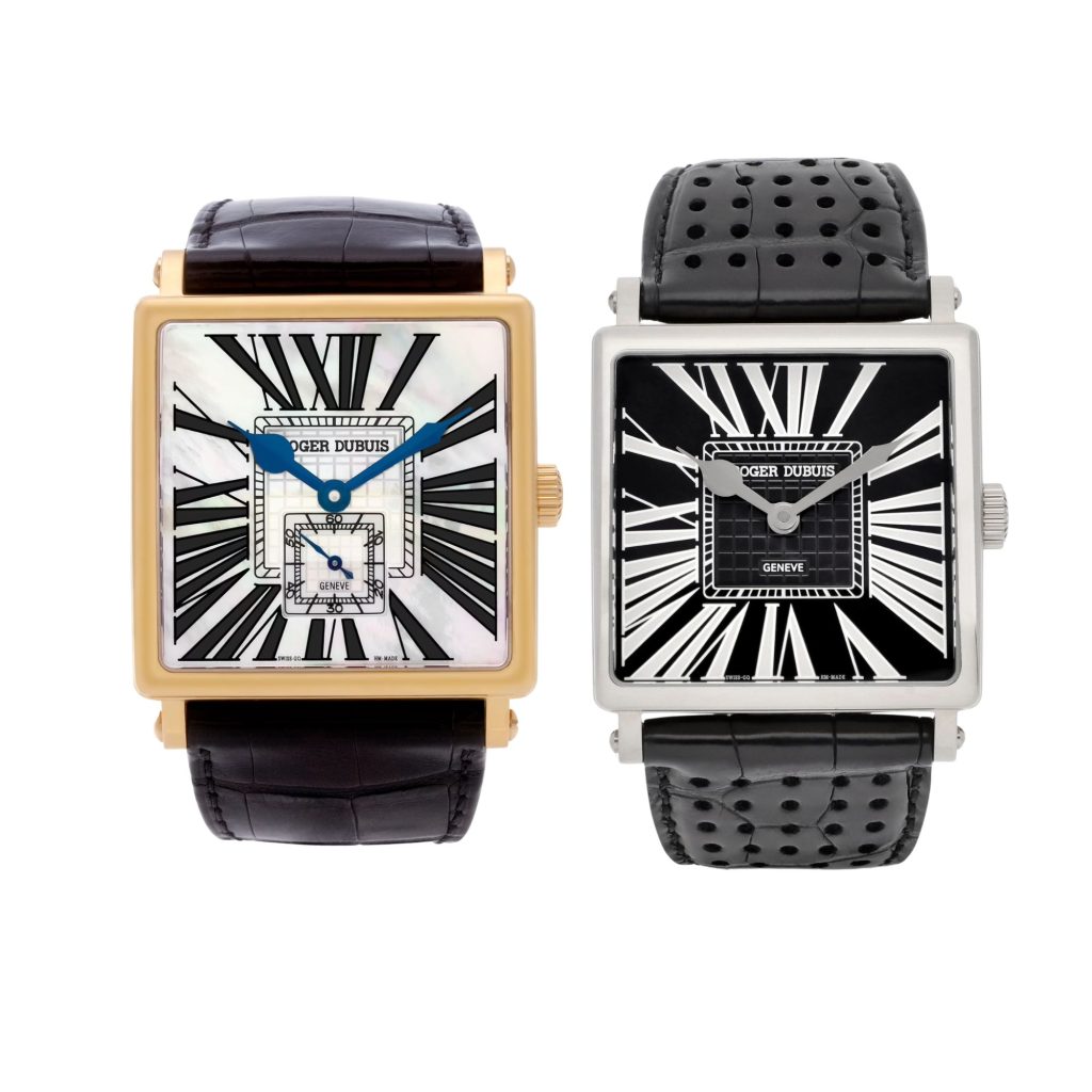Custom black alligator leather strap band replacement for Roger Dubuis Golden Square